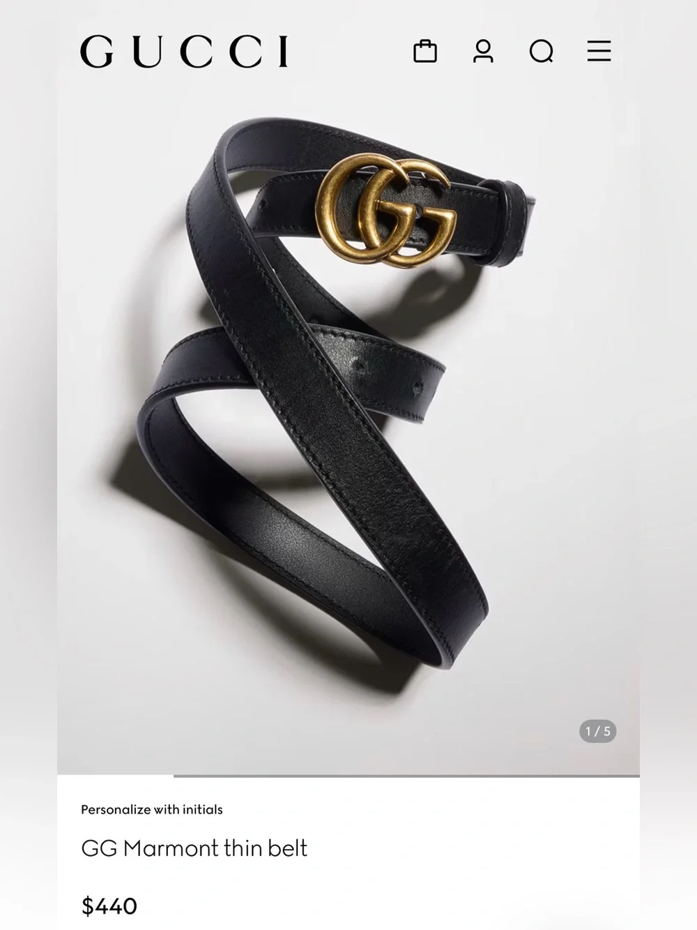 Gucci GG Marmont thin belt